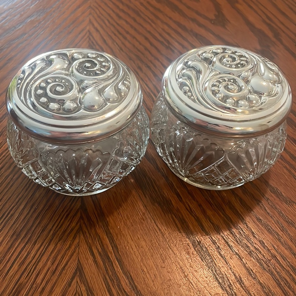 Set of Two Avon Glass Jars